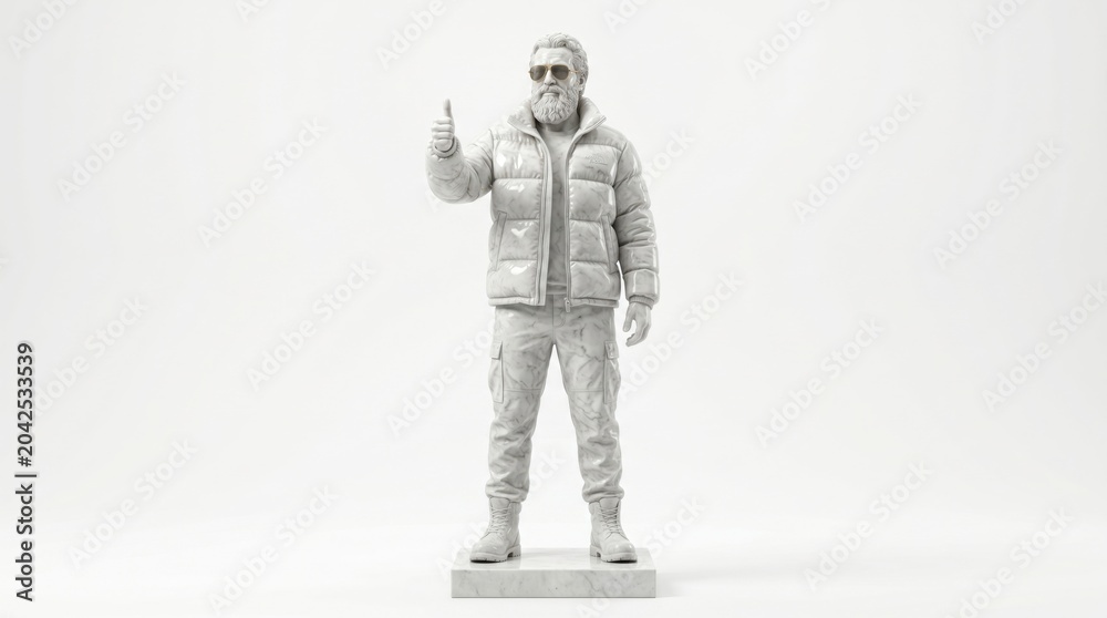 Fototapeta premium Astronaut standing with thumb up in spacesuit