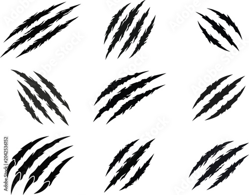 Black tiger stripes illustration with sharp lines and dynamic brush strokes