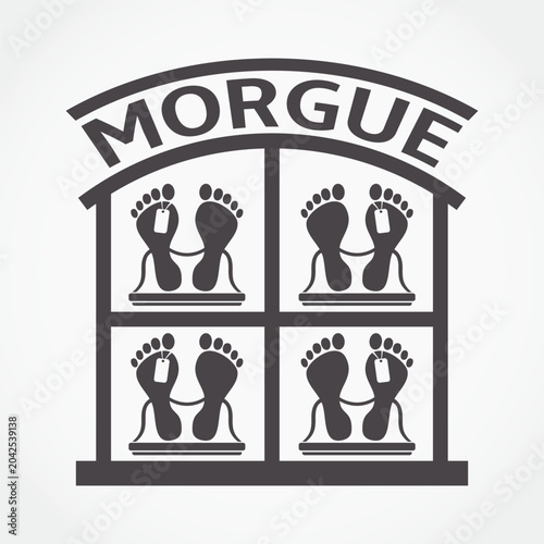 Morgue building abstract vector illustration