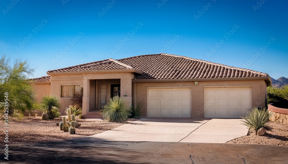 Fototapeta premium southwest arizona neighborhood nice residential house