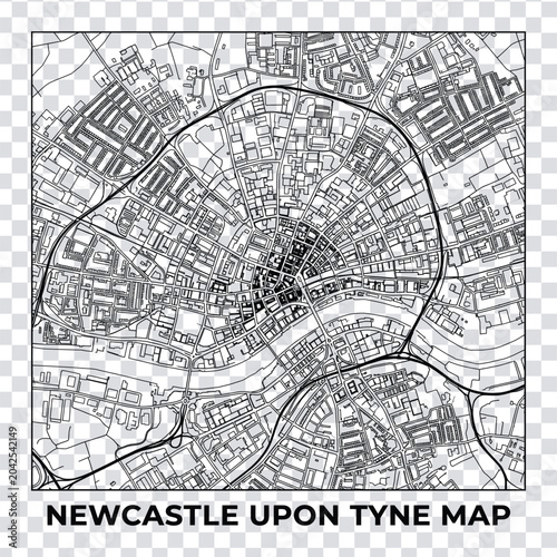 Fotografie Newcastle upon tyne city map vector illustration