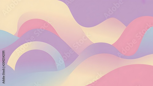 abstract pastel waves vector illustration soft colors flowing curves gradient