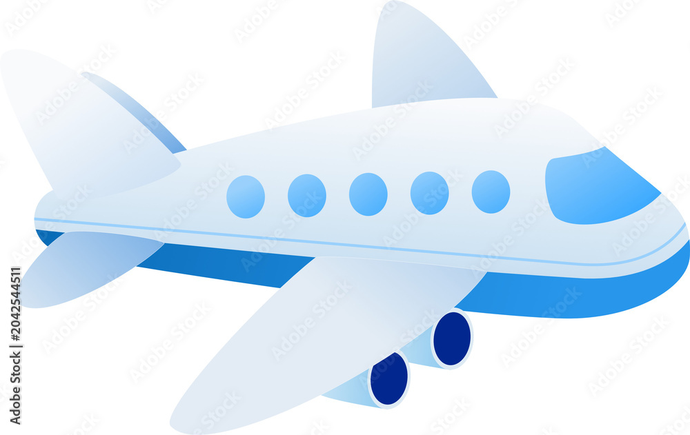 Naklejka premium Illustration of a Blue and White Airplane