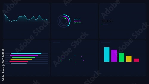Dynamic Motion of Data Visualizations and Graphs in Modern Animation.