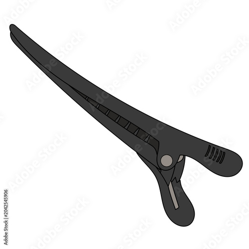 Traditional hair clip for styling or holding strands of hair during styling or haircuts. Isolated hairdressing tool