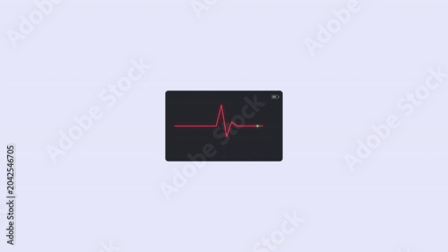 Medical Monitoring Motion Video Showing Heart Rate and ECG Data.