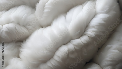 close up of white fluffy cotton background abstract luxury wadding cloud texture generative ai