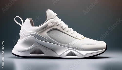 white sneaker isolated on light background sport shoe fashion sneakers trainers sport lifestyle running concept product photo street wear simple minimalist fashion footwear