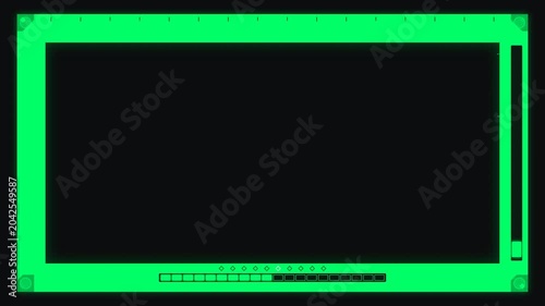 Dynamic Motion of Glowing Green Computer Screen Animation for Technology and Digital Concepts.