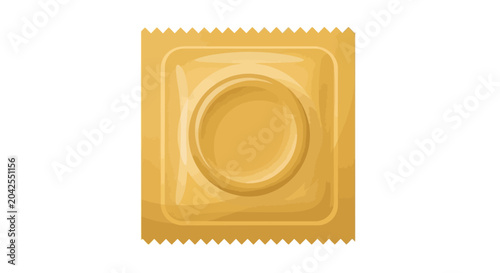 Canvastavla Yellow condom package, foil wrapped, safety protection, contraceptive