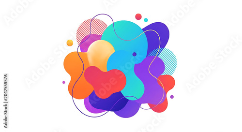 Colorful Abstract Shapes Design Elements.