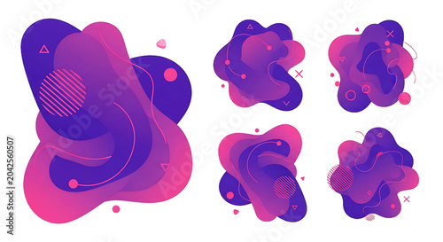 Vibrant Purple Pink Liquid Shapes.