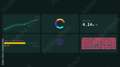 Dynamic Motion of Data Visualization and Digital Analytics in Video.