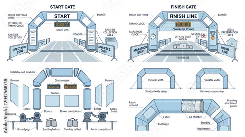 Foto Start and Finish Line Archways for Races, Marathons, and Events