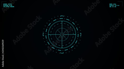 Futuristic Motion Graphic of Digital Targeting System with Animation Effects.