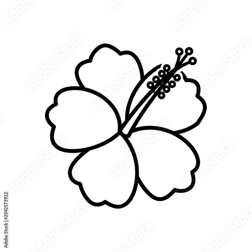 A simple black and white illustration of a beautiful, generic flower in full bloom
