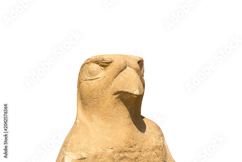 Photography Bird stature at Temple of Hatshepsut. Luxor Egypt. Isolated