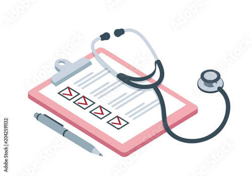 Tableau sur toile Medical Clipboard and Stethoscope