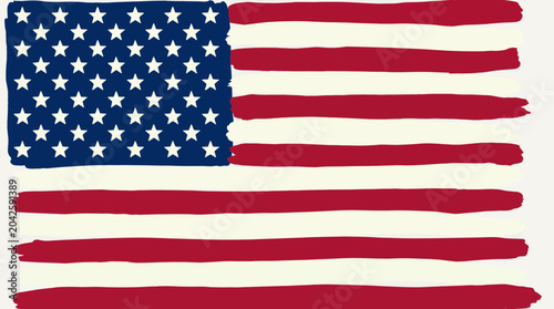 Konstfotografi Watercolor American Flag Artistic Illustration