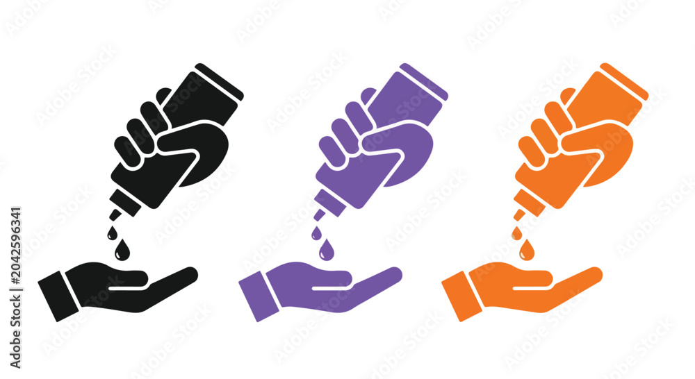 Fototapeta premium Colorful hand holding a pile of salt or sugar with a dark background creating a striking visual contrast