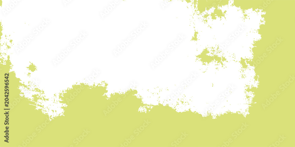 Fototapeta premium Green grunge abstract background with floral leaves, texture and splatter vector illustration in vintage nature design