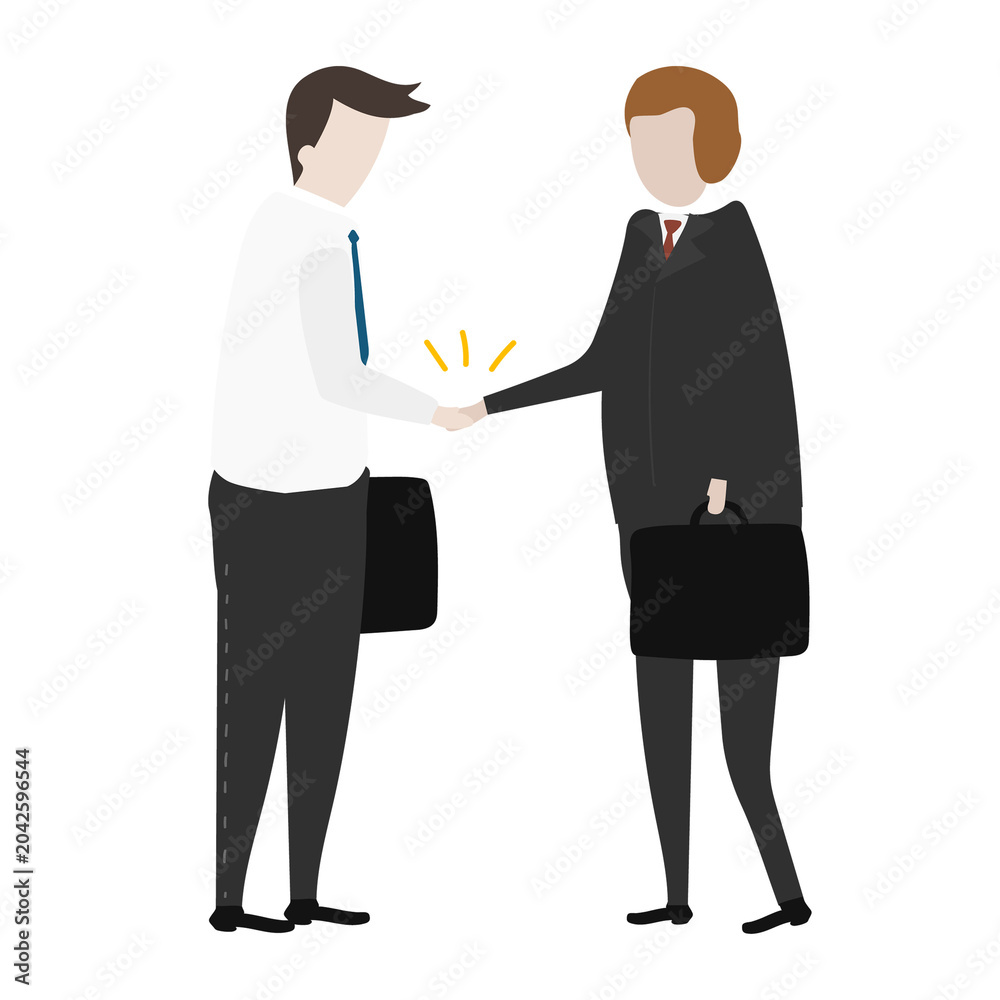 Fototapeta premium Corporate handshake png clipart, business deal illustration