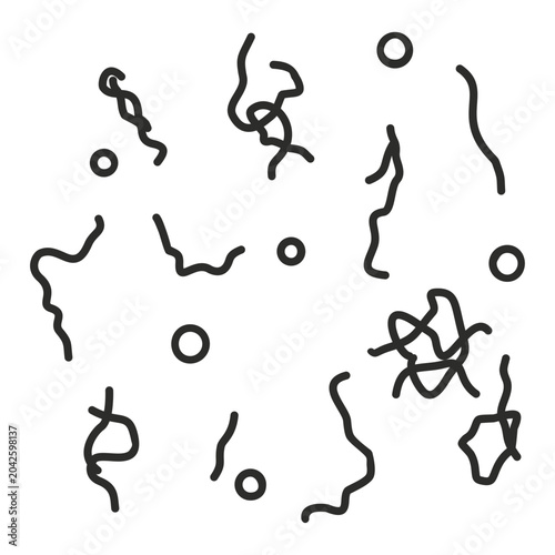Tableau sur toile Simple vector illustration of eye floaters with squiggly lines and spots (Myodesopsia), representing vitreous shadows, vision symptoms, and ophthalmology concepts