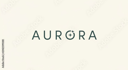 Text with the word 'AURORA' featuring a star and crescent moon design.