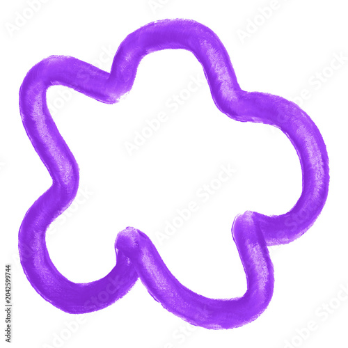 Isolated abstract paint brush stroke on transparent background. Colorful artistic texture for creative design, decoration and digital art.