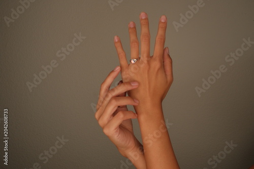 Hand modeling with ring on finger