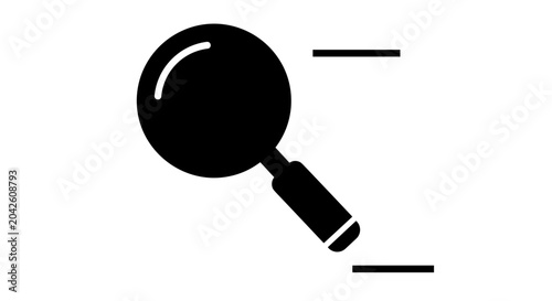 Bild auf Leinwand Black Magnifying Glass Icon Symbol.