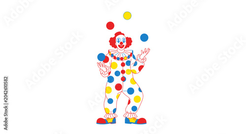 Fotografía Clown Juggling Colorful Balls - Entertainment Performer