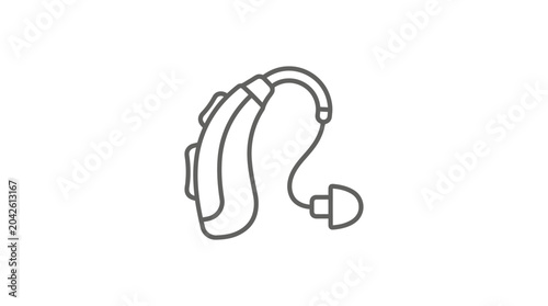 Fotografía Hearing aid electronic auditory assistance device icon.