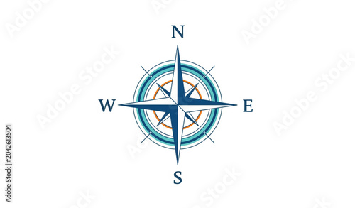 Photography Luxury Nautical Compass Windrose Emblem Vector Illustration for Travel and Explo