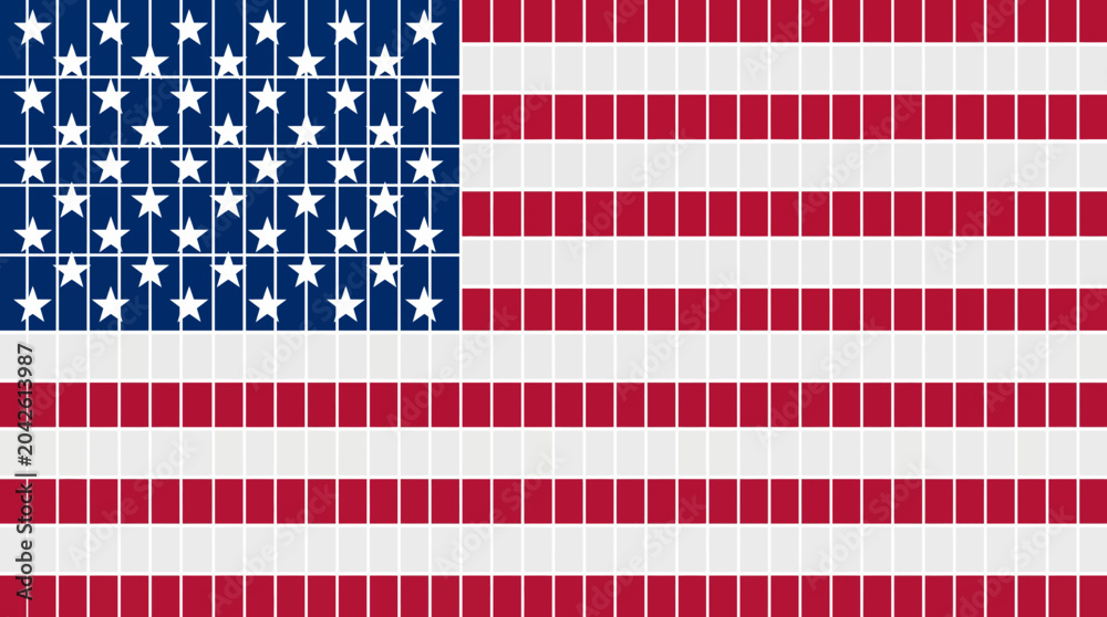Obraz premium American Flag Mosaic Tile Pattern