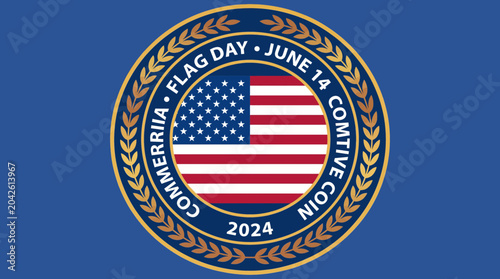 Bild auf Leinwand Flag Day Commemorative Coin Design