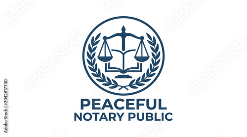 Принти на полотні Law and justice concept vector logo with scales and book, isolated on white