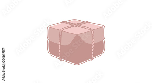 Fotografía Brown Sugar Cube on White Background.