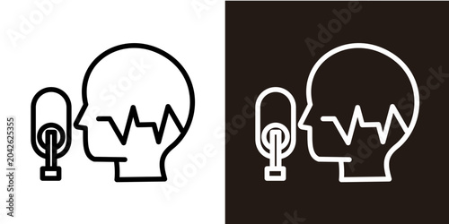 Quadro su tela Speech Recognition  Icon Set White Stlye Collection