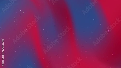 Blue and red flickering wave animation with floating particles