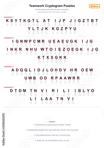 Fotografie Business Quote Cryptogram Puzzle with Solution