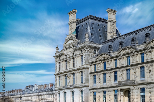 Fotografi Paris, beautiful buildings rue de Rivoli, in the historic center