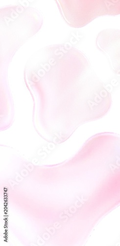 Minimalist 3D background with soft liquid shapes in pastel pink and white