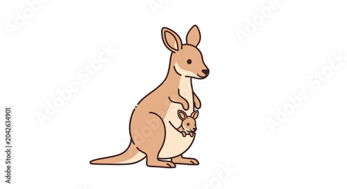 Photos A kangaroo with a joey.