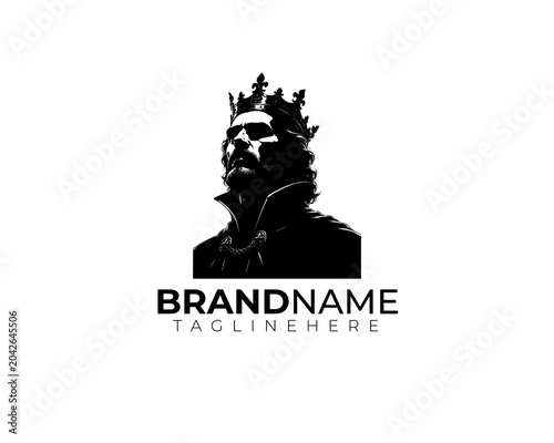 Black and White Proud King Portrait Logo