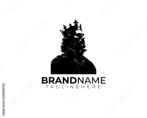 Black and White Valiant King Portrait Logo