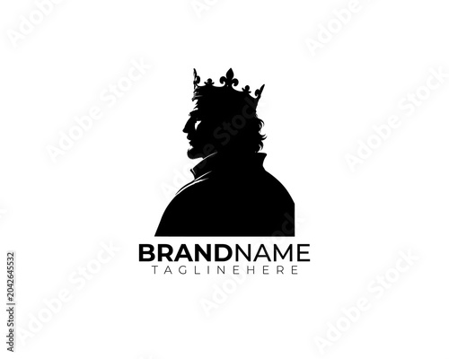 Black and White Imperial King Silhouette Profile Logo