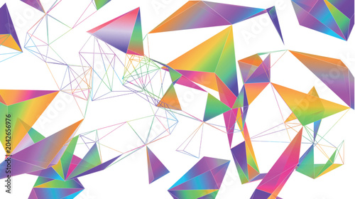 Abstract geometric rainbow colorful triangle pattern wallpaper