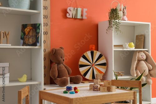 Interior of playroom with t...