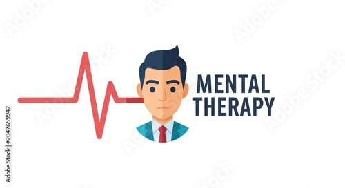 Mental therapy and psychological health icon